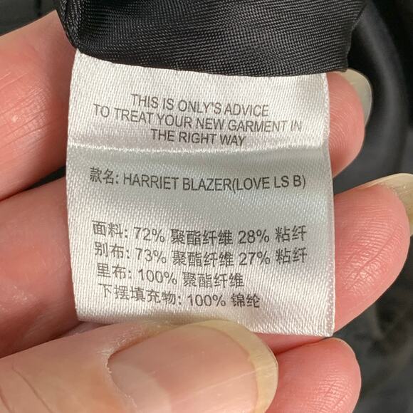 Vintage Size S Peplum Harriet Blazer Jacket White Black Collar Work Evening Twee - Picture 11 of 12